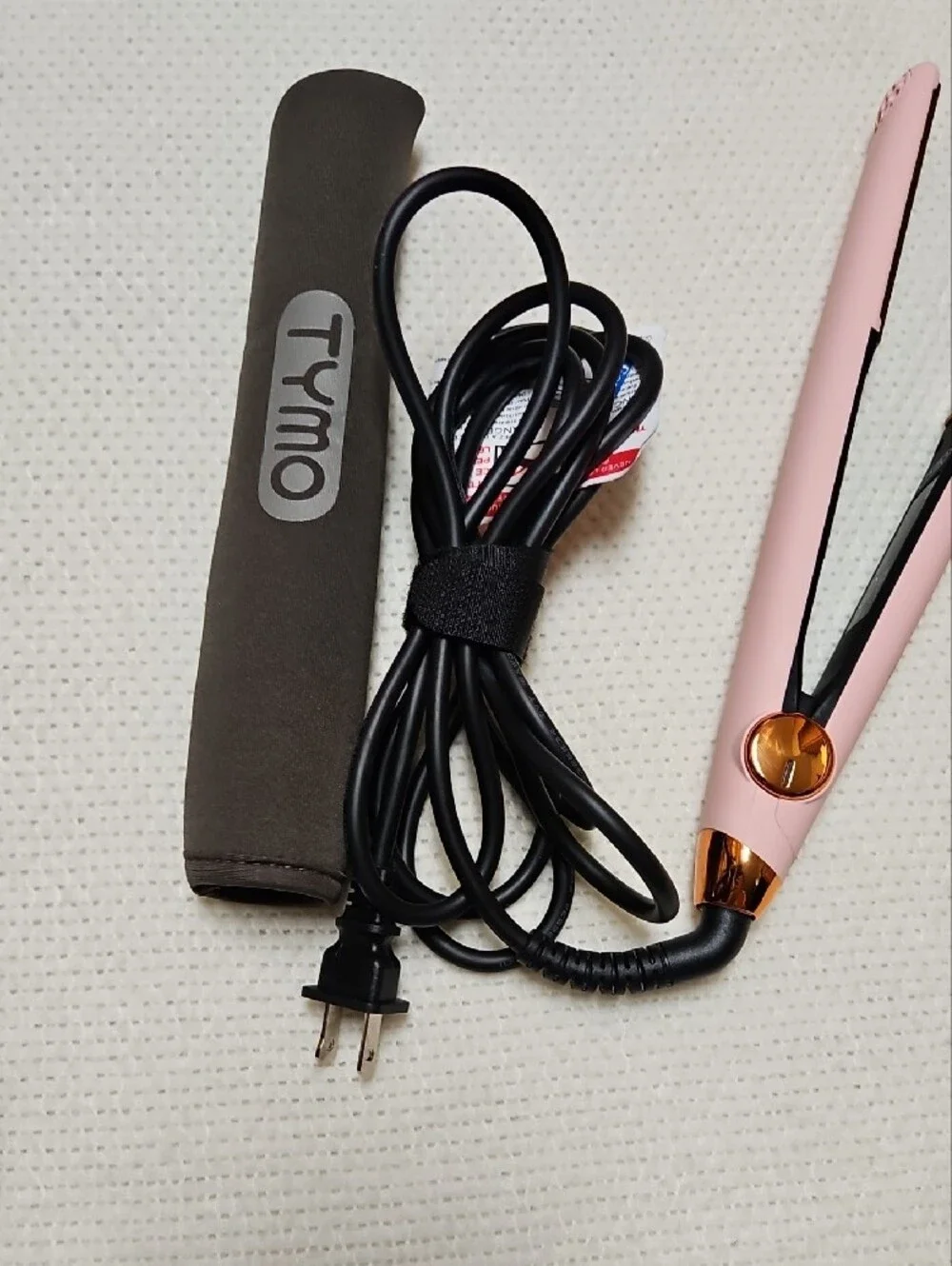 Tymo Pink Ceramic Hair Straightener with Rose Gold Accents